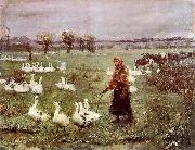 Teodor Axentowicz The Goose Girl. France oil painting artist